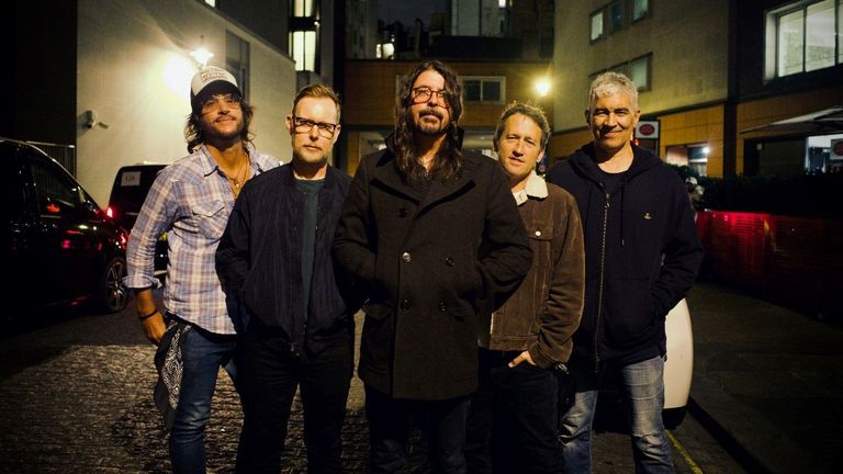 The Foo Fighters in London ahead of their tribute gig to late drummer Taylor Hawkins. Pic: Danny Clinch