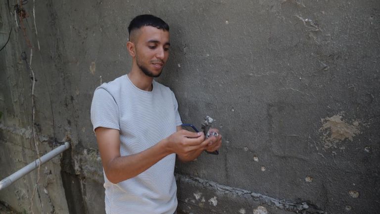 The scene where Ibrahim Abu Salah died was littered with goads, neighbors say