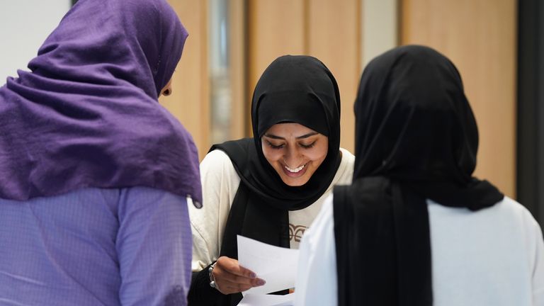 Students receiving their GCSE results at Rockwood Academy secondary school in Alum Rock, Birmingham. Picture date: Thursday August 25, 2022.

