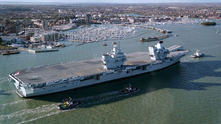 HMS Prince of Wales pictured in February