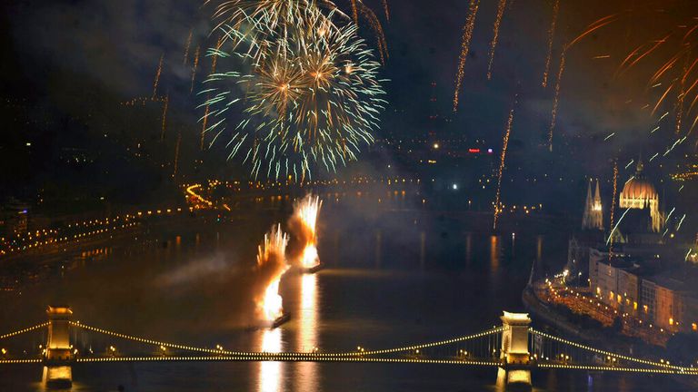 This year&#39;s fireworks display was postponed due to an incorrect forecast of rain. File pic: AP