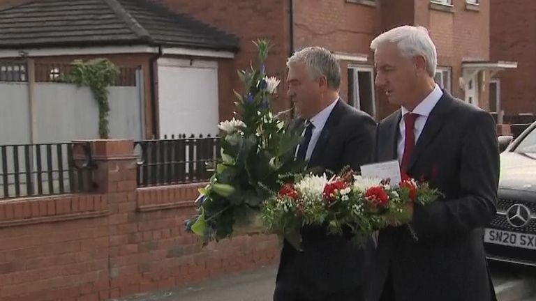 On Friday morning, former Liverpool FC player Ian Rush and ex-Everton player Ian Snodin added floral wreaths to the other flowers, balloons and teddies left in Olivia&#39;s memory at the police cordon.
