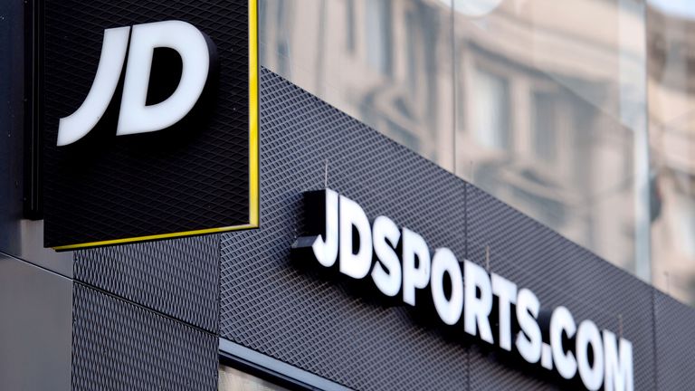 File photo dated 06/01/16 of a shop sign for JD Sports in central London
