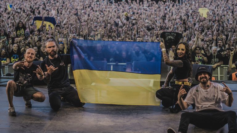 Jinjer show their support for Ukraine at the Copenhell festival in Denmark