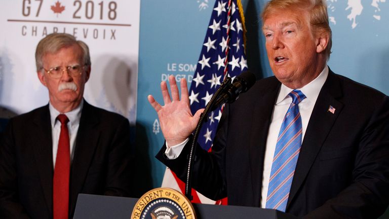 John Bolton et Donald Trump en juin 2018                                                                                                          