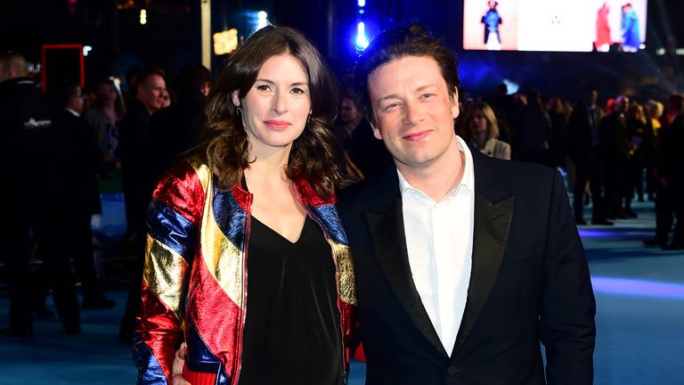 Jools and Jamie Oliver at a film premiere event in 2016