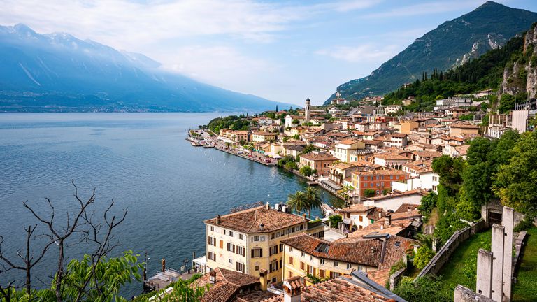 The town of Limone next to Lake Garda.  Image file: AP
