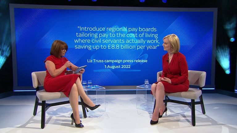 Kay Burley challenges Liz Truss on her public sector pay policy