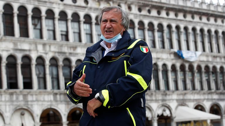 Venice Mayor Luigi Brugnaro. Pic: AP