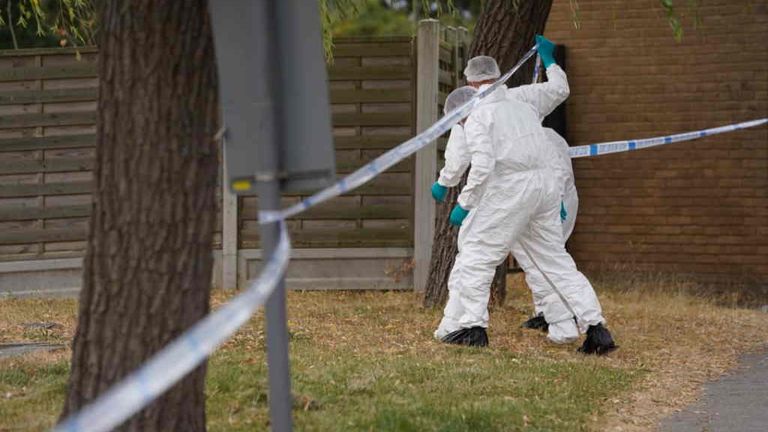 Forensic teams at police headquarters at Wat Tyler National Park in Basildon, Essex.  Photo: Essex Police