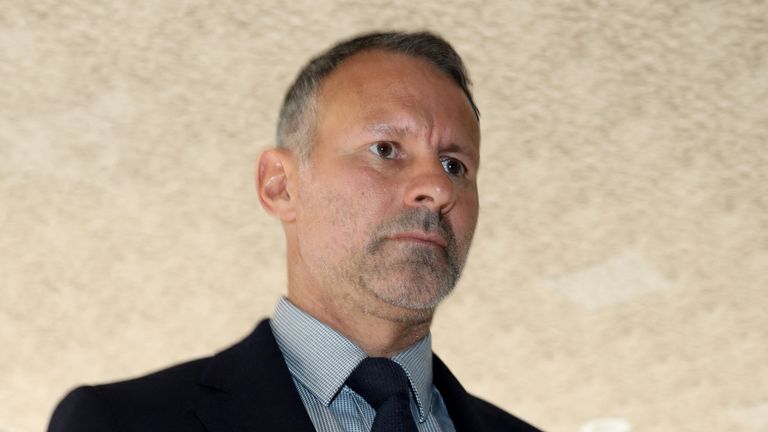 Former Manchester United footballer Ryan Giggs arrives at Manchester Crown Court in Manchester, Britain, August 19, 2022 REUTERS/Carl Recine
