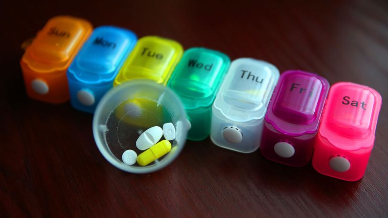  File photo dated 03/09/15 of daily prescription drugs, as pharmacists have sounded the alarm over medicine shortages, with half believing patients have been put at risk, according to a survey.
