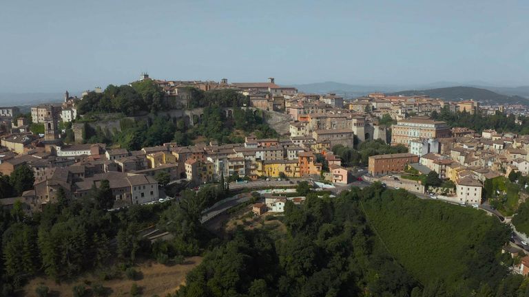 Perugia with house in bottom centre frame. Pic: Paramount+