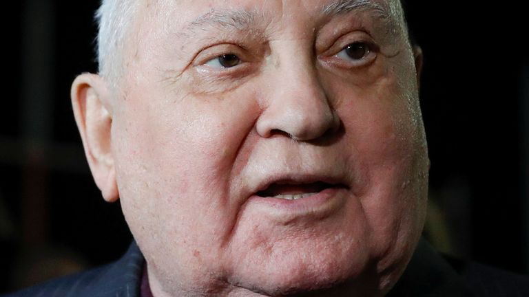 Former Soviet President Mikhail Gorbachev addresses the audience after the Russian premiere of the documentary film "Meeting Gorbachev" in Moscow, Russia November 8, 2018. REUTERS/Tatyana Makeyeva/File Photo