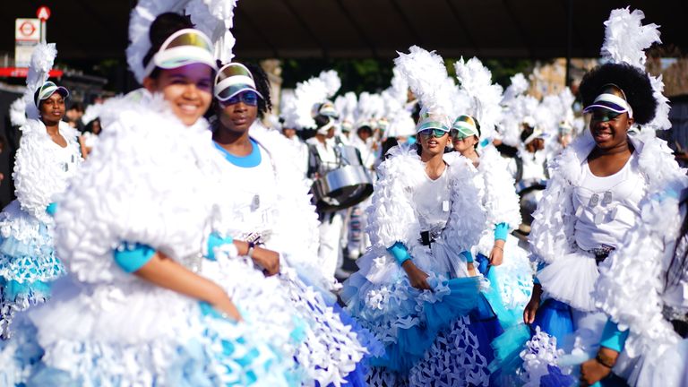 Performers during the Family Day at the Notting Hill Carnival