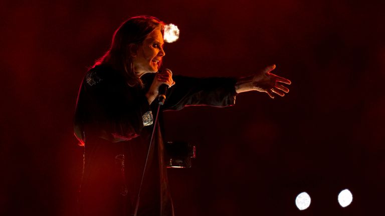 Ozzy Osbourne performs on stage during the Closing Ceremony for the 2022 Commonwealth Games at the Alexander Stadium in Birmingham