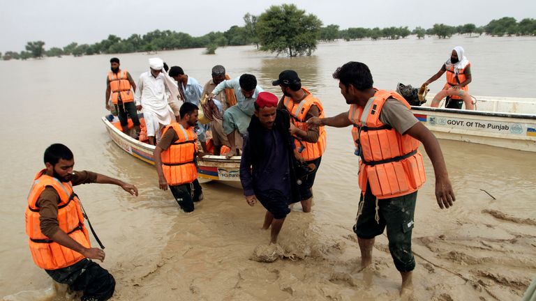 Überschwemmungen in Pakistan.  Bild: AP