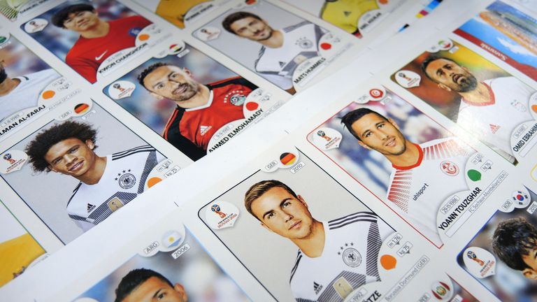 March 12, 2018, Italy, Modena: German national team player Mario Goetze can be seen on a sticker sheet at a Panini sticker production facility.  From March 27, the sticker will be available in stores in Germany as part of the franchise for the upcoming World Cup at & # 39;  Russia.  Photo by: Lena Klimkeit / picture-union / dpa / AP Images