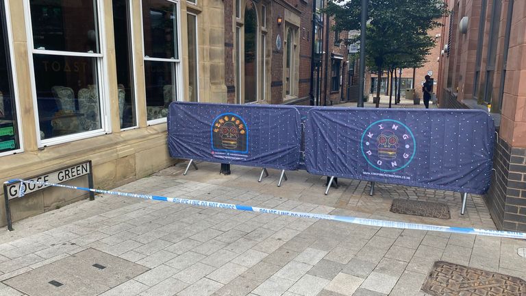 A police cordon was in place on Sunday