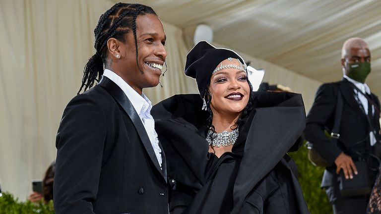 A$AP Rocky and Rihanna in 2021. Pic: Evan Agostini/Invision/AP


