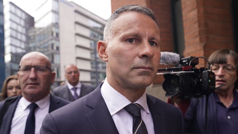 Former Manchester United footballer Ryan Giggs at Manchester Minshull Street Crown Court where he is accused of controlling and coercive behaviour against ex-girlfriend Kate Greville between August 2017 and November 2020. Picture date: Monday August 8, 2022.

