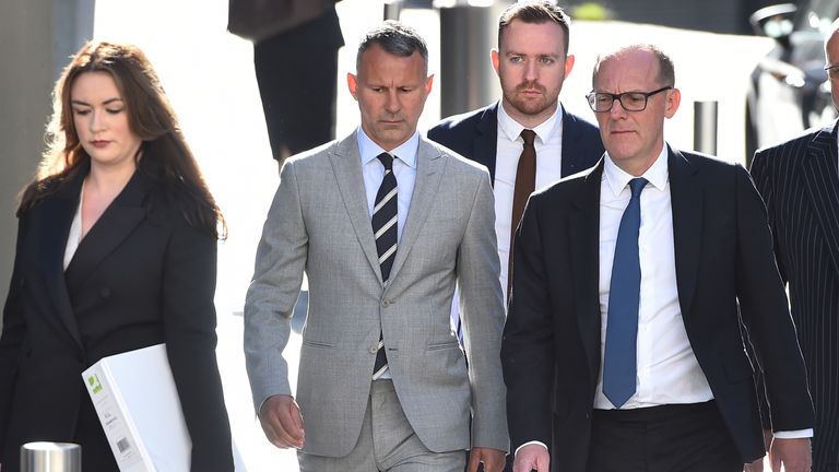 Former Manchester United footballer Ryan Giggs arriving at Manchester Crown Court where he is accused of controlling and coercive behaviour against ex-girlfriend Kate Greville between August 2017 and November 2020. Picture date: Tuesday August 9, 2022.

