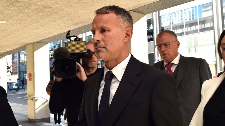 Former Manchester United footballer Ryan Giggs arrives at Manchester Crown Court where he is accused of controlling and coercive behaviour against ex-girlfriend Kate Greville between August 2017 and November 2020. Picture date: Wednesday August 10, 2022.


