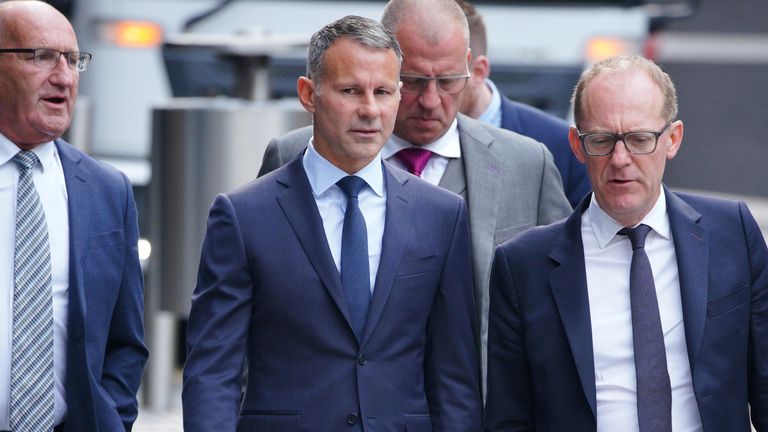Former Manchester United footballer Ryan Giggs arrives at Manchester Crown Court where he is accused of controlling and coercive behaviour against ex-girlfriend Kate Greville between August 2017 and November 2020. Picture date: Monday August 15, 2022.

