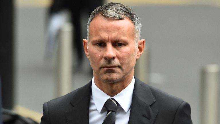 Former Manchester United footballer Ryan Giggs arrives at Manchester Crown Court in Manchester, Britain, August 16, 2022 REUTERS/Peter Powell
