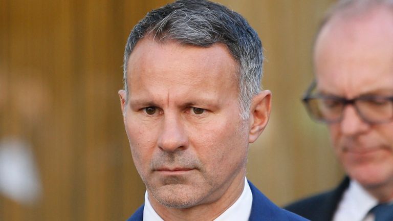 Former Manchester United footballer Ryan Giggs arrives at Manchester Crown Court in Manchester, Britain, August 31, 2022 REUTERS/Ed Sykes
