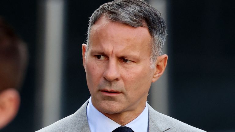 Ryan Giggs arrives at Manchester Crown Court on Tuesday