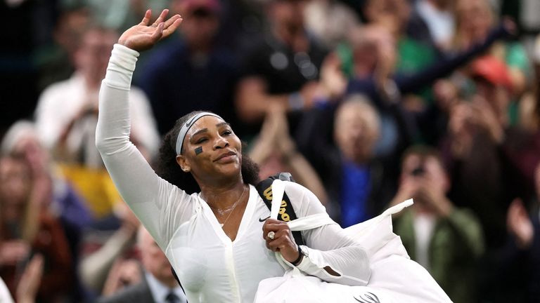 Tennis - Wimbledon - All England Lawn Tennis and Croquet Club, London, Britain - June 28, 2022
Serena Williams of the U.S. leaves court after losing her first round match against France&#39;s Harmony Tan REUTERS/Matthew Childs     TPX IMAGES OF THE DAY     