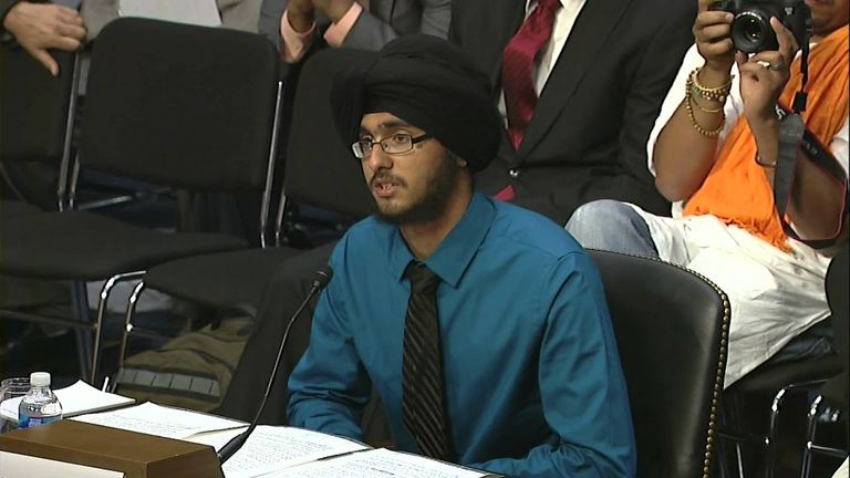 Harpreet Singh Saini, whose mother was killed in the shooting, testified at a hearing on hate crimes in 2012