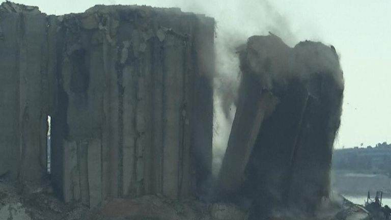 Beirut silos collapse on blast anniversary