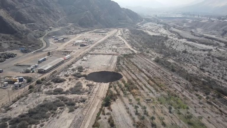 A giant, perfectly circular 32-meter (104 ft) sinkhole has opened up in Chile&#39;s northern mining region.