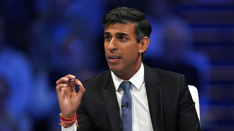 Rishi Sunak speaking during a hustings event at the NEC in Birmingham as part of his campaign to be leader of the Conservative Party and the next prime minister. Picture date: Tuesday August 23, 2022.