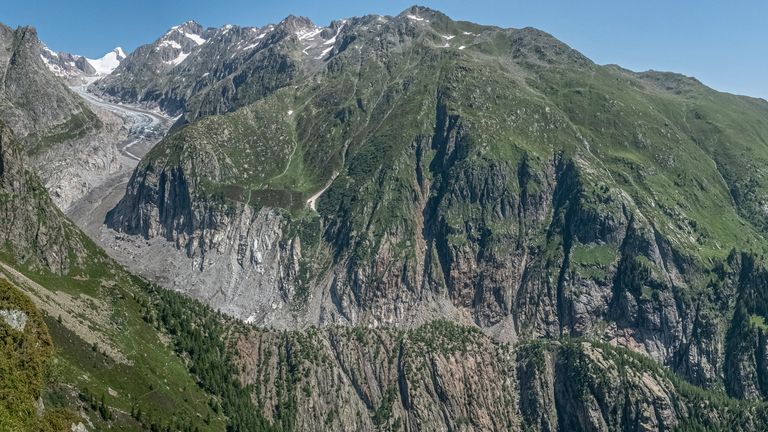 The Fieschergletscher glacier in 2021. Pic: swisstopo and VAW / ETH Zurich