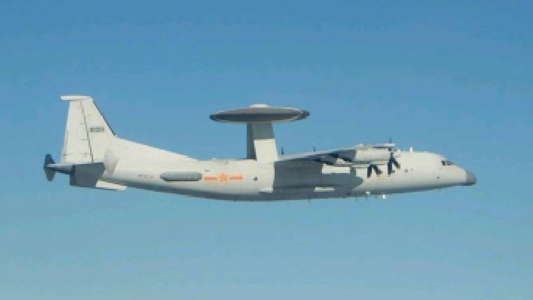 A total of 21 Chinese warplanes, including a KJ-500 AEW&C (photo) have been seen entering the ADIZ southeast of Taiwan.  Photo: Taiwan MOD/Zuma Press Wire/Shutterstock