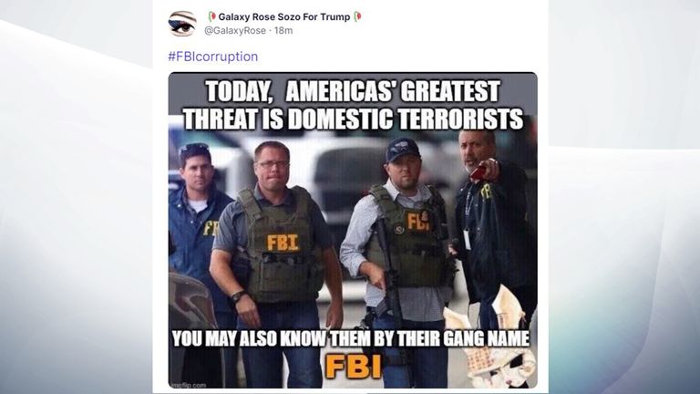 Trump&#39;s supporters on Truth Social were unhappy the former president was raided. Pic: Truth Social