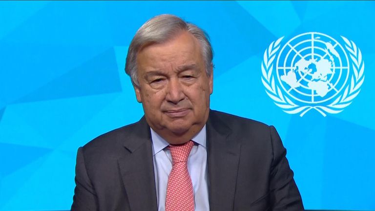 Antonio Guterres urged world leaders to give their 