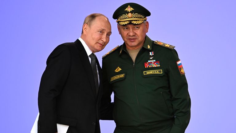 Russia's President Vladimir Putin and Russian Defense Minister Sergei Shoigu attend the opening of the Army 2022 International Military and Technical Forum in the Patriot Park outside Moscow, Russia, Monday, Aug. 15, 2022. Putin vowed to strengthen Russia's military cooperation with its allies. (Sputnik, Kremlin Pool Photo via AP)
PIC:AP

