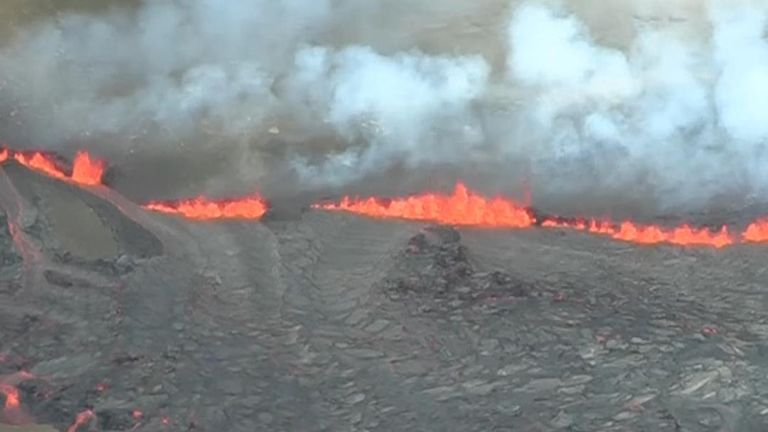 The Fagradalsfjall volcano erupts in Iceland