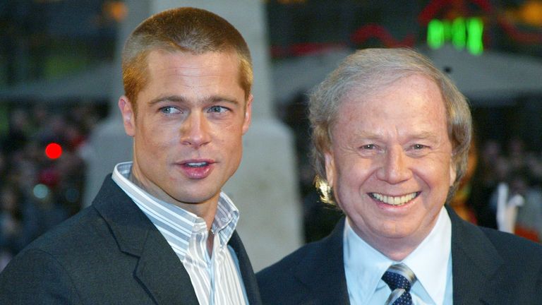 Brad Pitt and Wolfgang Petersen in 2004. Pic: AP


