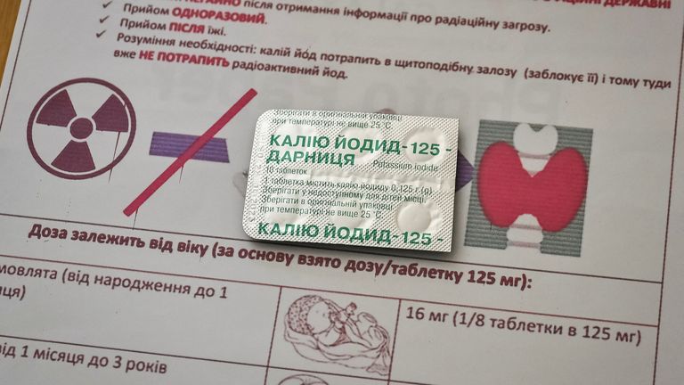 Iodine tablets intended for the people of Zaporizhzhia are pictured at the local administrative office in the city's eastern Khortytskyi district over concerns about a nuclear accident at Europe's largest nuclear power plant currently operated by the city of Enerhodar in the city of Enerhodar. Russian occupation, still high, as Russia's assault on Ukraine continues, in Zaporizhzhia, Ukraine August 29, 2022. REUTERS/Dmytro Smolienko