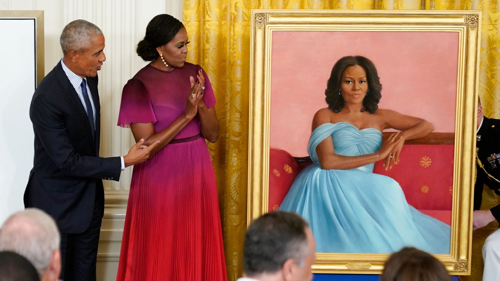 Welcome Home Barack And Michelle Obama Portraits Unveiled By President Biden At White House 2143