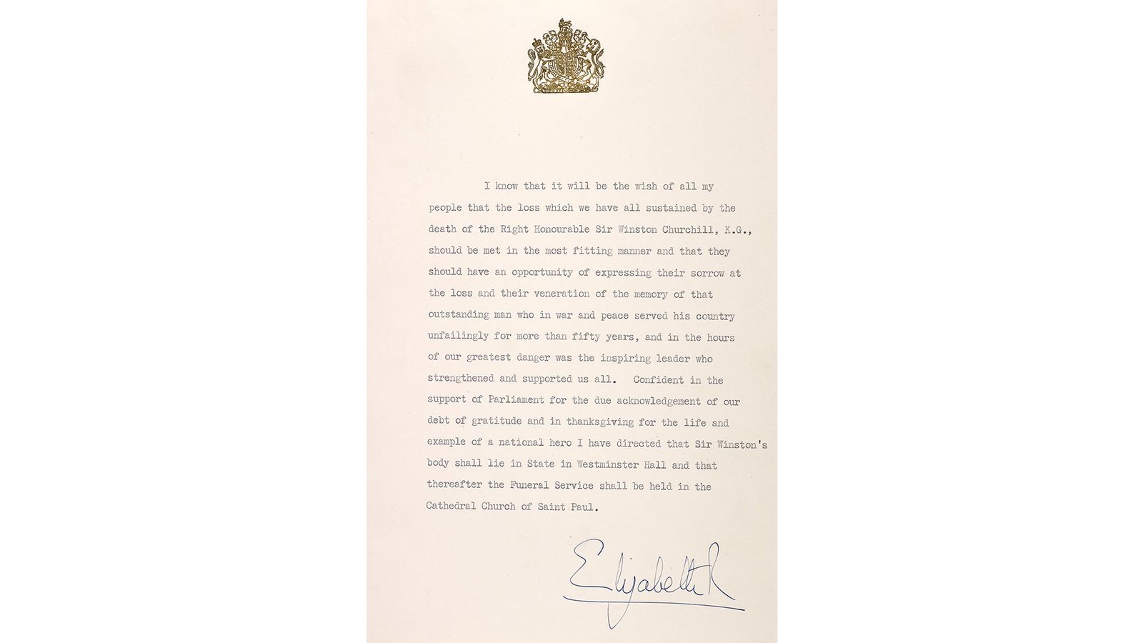 How the Queen requested Sir Winston Churchill to receive a full state ...