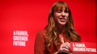 Deputy leader of the Labour Party Angela Rayner reacts as she speaks at Britain&#39;s Labour Party annual conference in Liverpool, Britain, September 28, 2022. REUTERS/Henry Nicholls