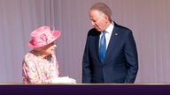 The Queen and US President Joe Biden met at Windsor Castle in June 2021. Pic: AP