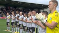 The Celtic players took part in a round of applause in memory of the Queen