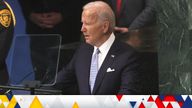U.S. President Joe Biden addresses the 77th Session of the United Nations General Assembly at U.N. Headquarters in New York City, U.S., September 21, 2022. REUTERS/Brendan McDermid